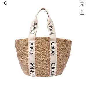 NEW Chloe Tan Woven Tote Bag
